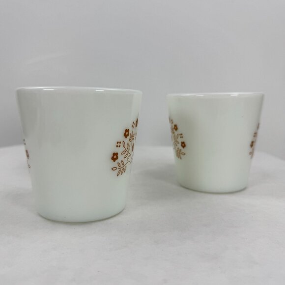 Vintage 1970s Pyrex Milk Glass Coffee Cup Mug Summer Impressions Floral Set Of 3 - Picture 5 of 8